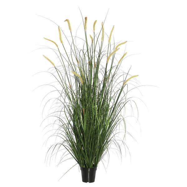 Vickerman 36 in. PVC Artificial Potted Green Foxtail Grass