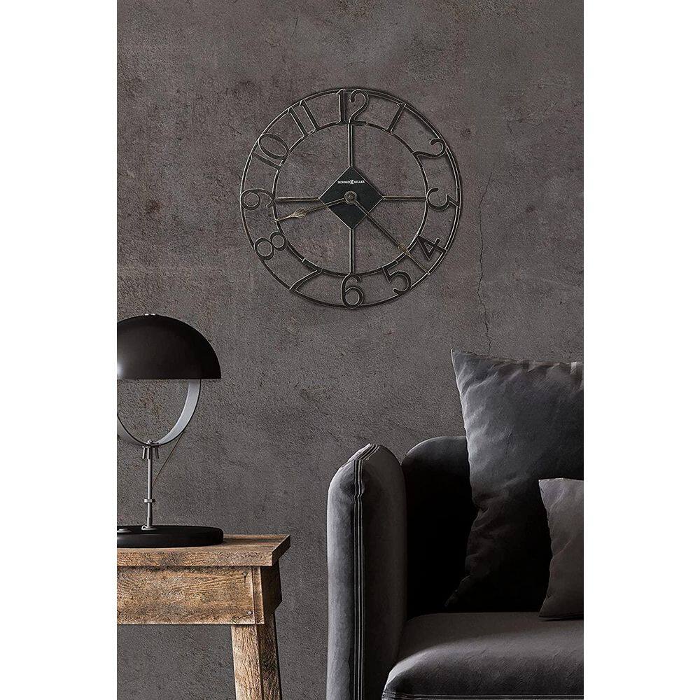 Howard Miller 14" Black Industrial Metal Wall Clock