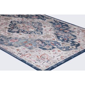 Vintage Collection Montreal Navy 3 ft. x 4 ft. Medallion Area Rug
