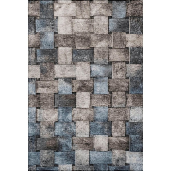 Mayfield Premium Machine Washable Abstract AMF1988 Taupe 8 ft. x 10 ft. Area Rug