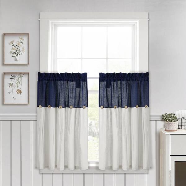 Have A Question About Lush Decor Linen On Kitchen Tier Window Curtain Panels Navy White 29x36 Set Pg 1 The Home Depot Have A Question About Lush Decor Linen, Does Home Depot Have Kitchen Curtains