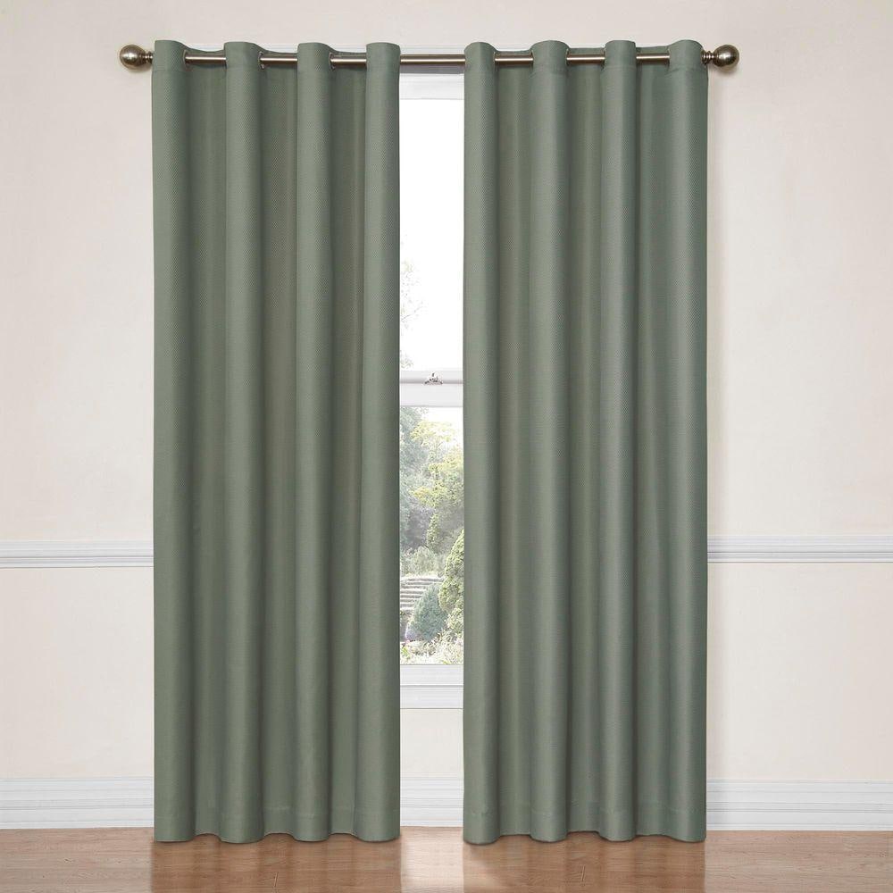 Eclipse River Blue Thermal Grommet Blackout Curtain - 52 in. W x 63 in ...