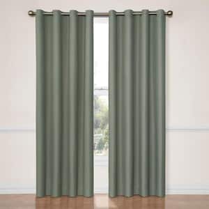 River Blue Thermal Grommet Blackout Curtain - 52 in. W x 63 in. L