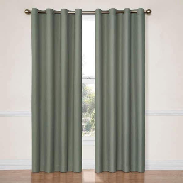 Eclipse River Blue Thermal Grommet Blackout Curtain - 52 in. W x 63 in. L