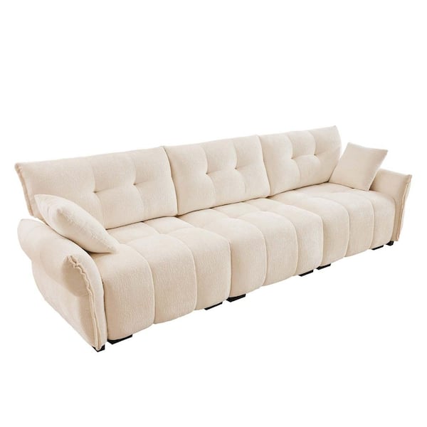 ●TINA Noble House Tina 110.2 in. Flared Arm Chenille Upholstered
