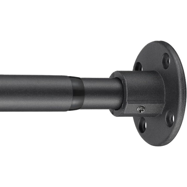 Heavy Duty Adjustable Shower Curtain Rod Wall Mounted Bathroom Closet Room Divider Matte Black 16.10 in. L x 3.30 in. W