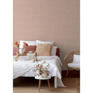 Mr. Kate Stella Grass Cloth Pink Peel and Stick Wallpaper