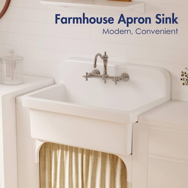 KOHLER Gilford White Wall Mount Laundry Sink 18-in x 28-in