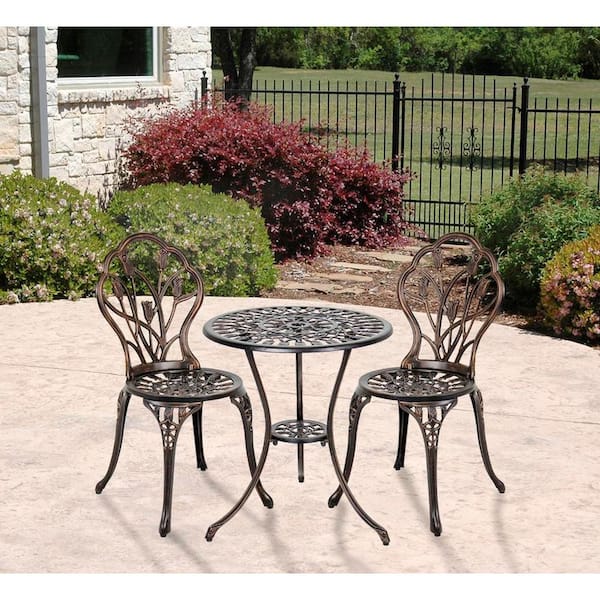 3 piece cast iron patio set