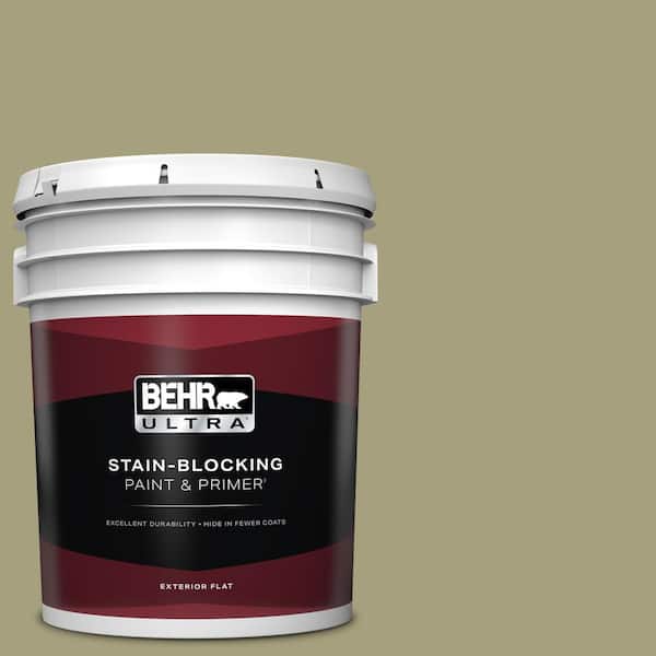 BEHR ULTRA 5 Gal. #S350-4A Dried Rosemary Flat Exterior Paint and Primer