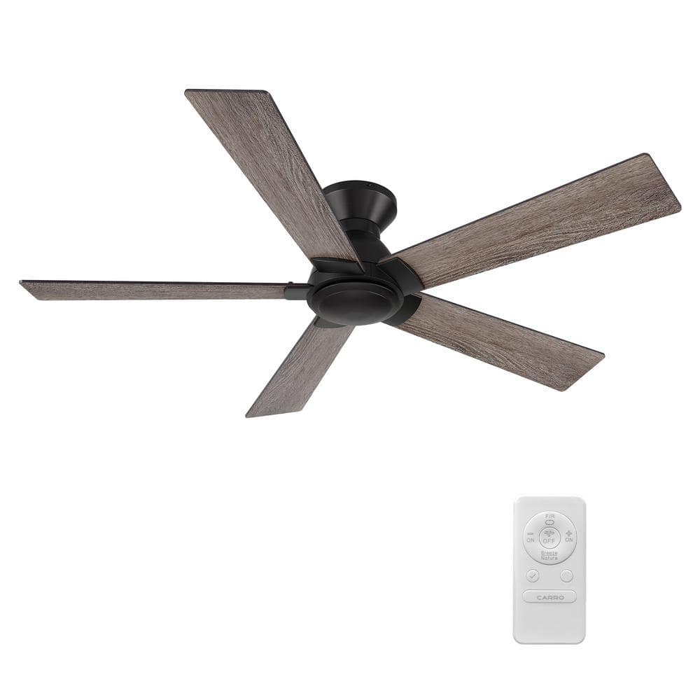 Vetric 52 in. Indoor 10-Speed DC Motor Flush Mount Standard Ceiling Fan with Remote Control in Black without Light price history on PriceWatchPro