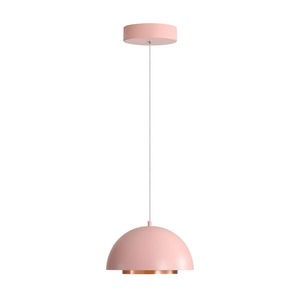 Solsken 20-Watt 1-Light Dome Dusty Rose Integrated LED Pendant Light with Aged Copper Shade price history on PriceWatchPro