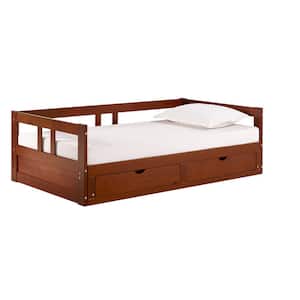Melody Chestnut Twin to King Bed with Under Bed Storage