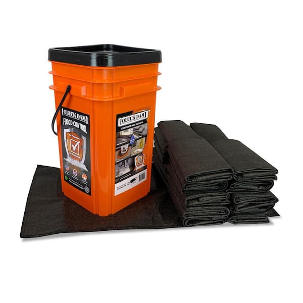 Quick Dam Grab and Go Flood Protection Kit Containing 20 - 12 in. x 24 in. Flood Bags w/Bucket