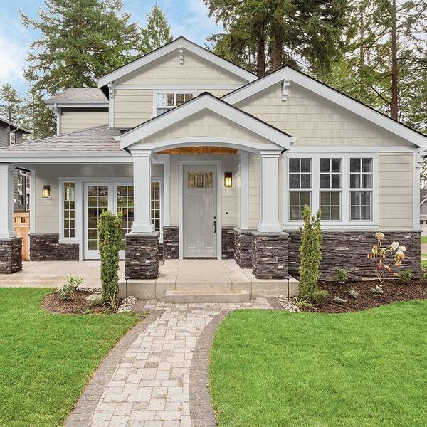 Glidden Essentials 5 gal. PPG1024-4 Moth Gray Flat Exterior Paint 