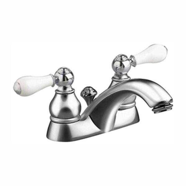 American Standard Hampton 4 in. Centerset 2-Handle Low-Arc Bathroom Faucet with Speed Connect Pop Up Drain in Polished Chrome