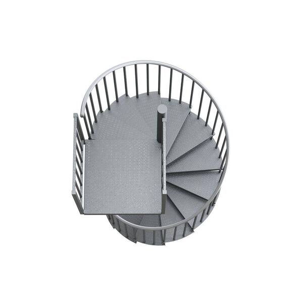 Mylen Stairs Reroute Galvanized Exterior 42 In Diameter Spiral Staircase Kit Fits Height 119 In To 133 In Ec42z13a003 The Home Depot