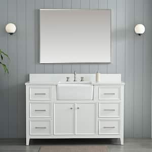Casey 54 in. W x 22 in. D Bath Vanity in White with Engineered Stone Vanity Top in Ariston White with White Sink