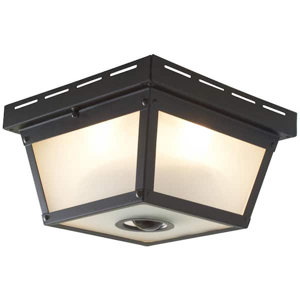 Square 4 Light Black Motion Sensing, Patio Ceiling Light Fixtures Home Depot
