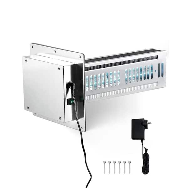 VEVOR HVAC Air Purifier 323 sq. ft. UV Whole House Air Purifier 12 in. in Gray Duct for AC Duct Air Scrubber with 2-Bulbs PCO