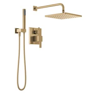 Modern Gold 1-Handle Shower Trim Kit with Hand Shower in Champagne Bronze (Valve Not Included)