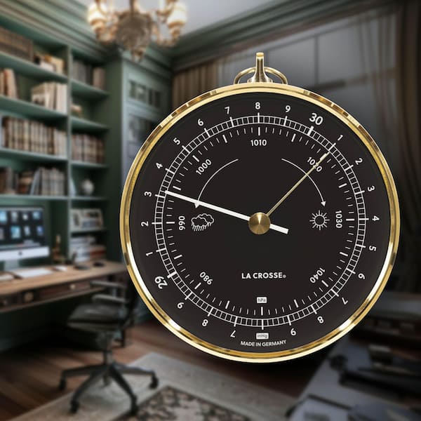 Black Analog Dial Barometer