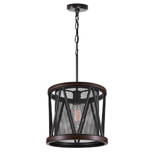 Parsh 1 Light Drum Shade Mini Chandelier With Pewter Finish