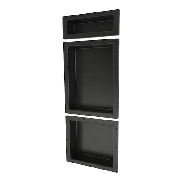 Tile Redi Redi Niche 16 in. x 40 in. Triple Shower Niche Set in Black