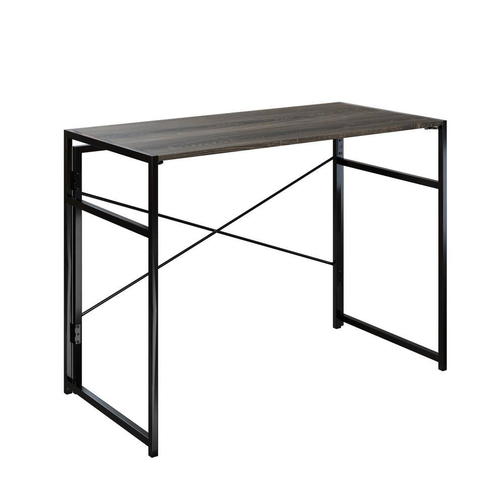 Lavish Home 19.5 in. Rectangle GrayBrown Wood and Steel Computer Desk