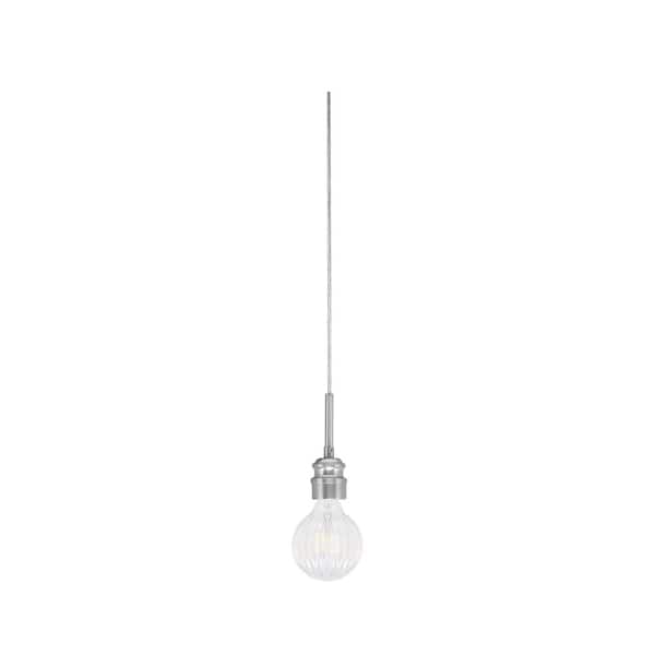 Unbranded Albany 60-Watt 1-Light Brushed Nickel Pendant Light Mini Pendant with LED Bulb, Bulb Included
