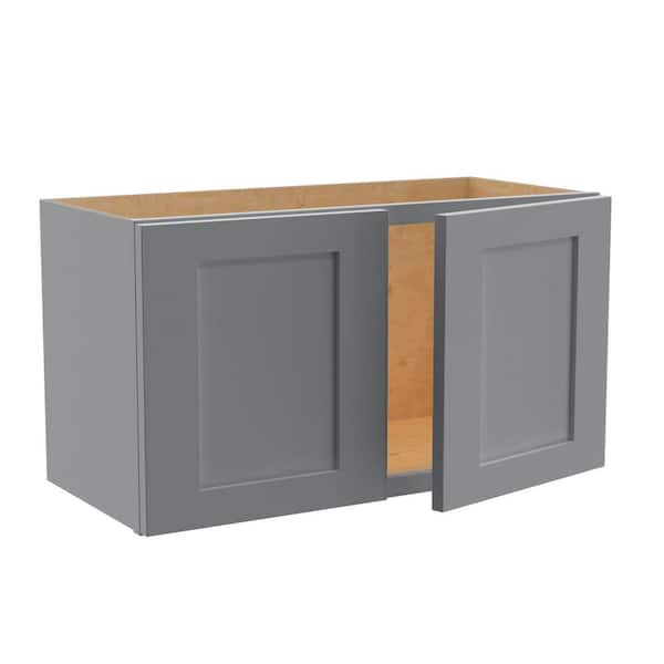 Home Decorators Collection Newport 24 in. W x 24 in. D x 15 in. H Assembled Plywood Wall Bridge Kitchen Cabinet in Pearl Gray with Soft Close