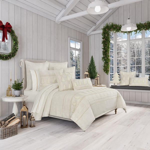 Unbranded Aglow 3-Piece White Cotton King/Cal. King Duvet Cover Set