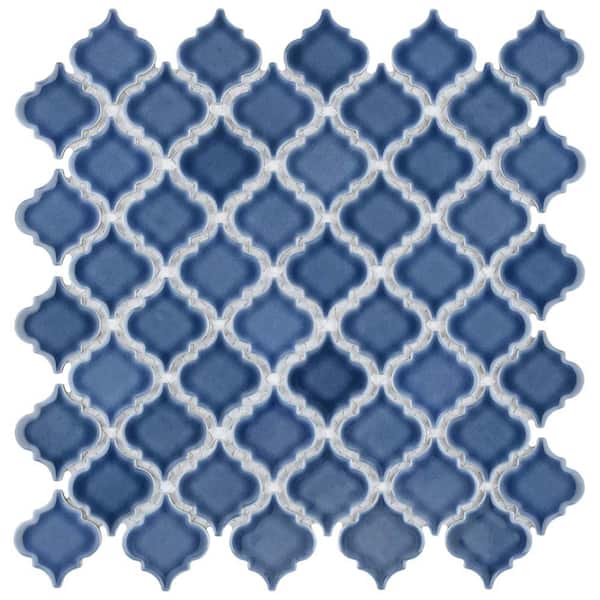 Merola Tile Hudson Tangier Denim Blue 12-3/8 in. x 12-1/2 in. Porcelain Mosaic Tile (11.0 sq. ft./Case)