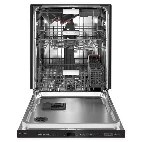 KitchenAid Top Control 24-in Built-In Dishwasher With Third Rack (Black),  39-dBA in the Built-In Dishwashers department at