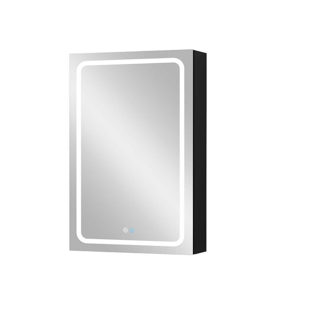 20 in. W x 30 in. H Black Surface Mount Antifog LED Medicine