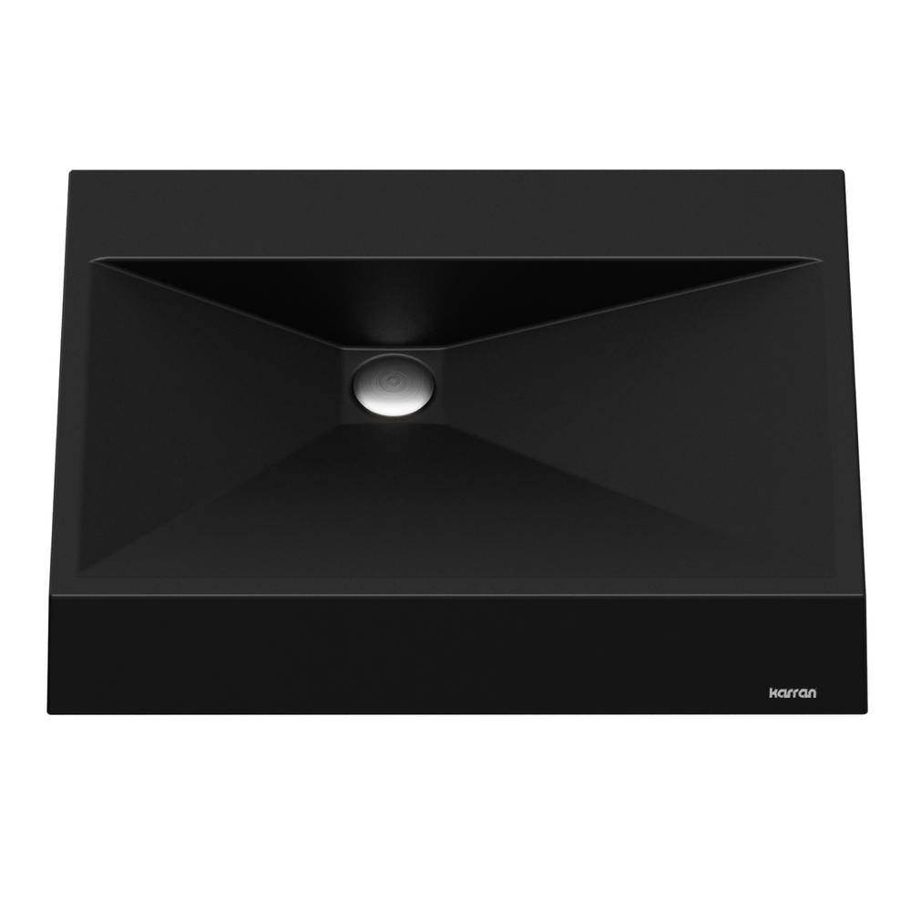 Envy 25 in. Quartz Rectangular Vessel Sink in Black price history on PriceWatchPro