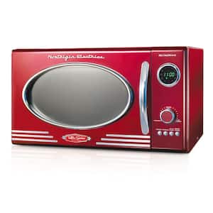 0.9 cu. ft. 800 Watt Retro Microwave Oven, Retro Red