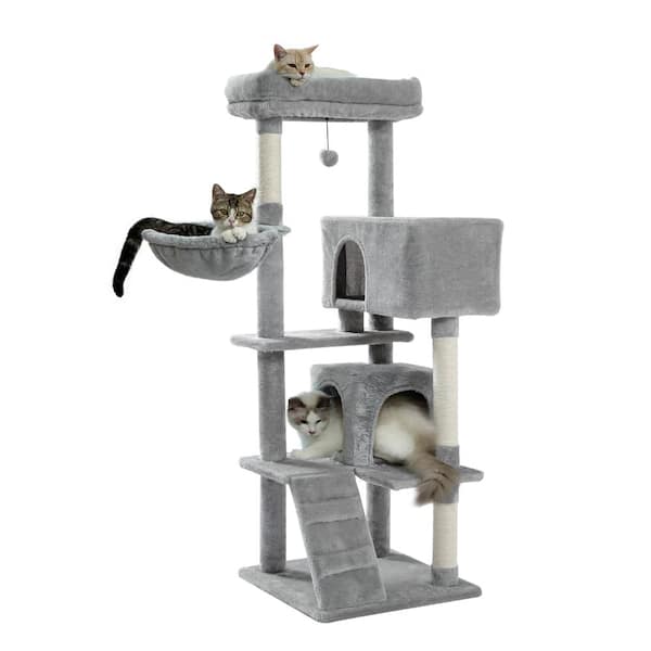 Cat Scratching Posts for Adult Cats Scratching Posts for Indoor Cats for Entertainment Cat Activity Center Grey Colour Cat Scratch Poles Cat Climbing Tower to Stop Cats Scratching Furniture