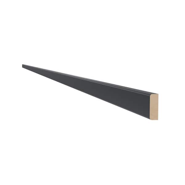 Home Decorators Collection Navarre Onyx Gray Shaker Assembled Plywood 0.75 in. x 96 in. x 0.25 in. Stock Batten Kitchen Cabinet Molding