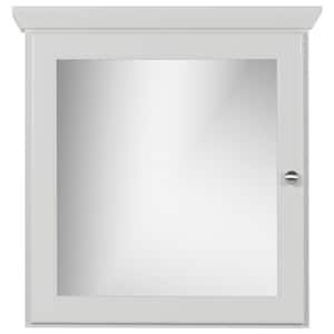 24 in. W x 27 in. H x 6.5 in. D Single Door Surface-Mount Medicine Cabinet Rounded/Mirror in Dewy Morning