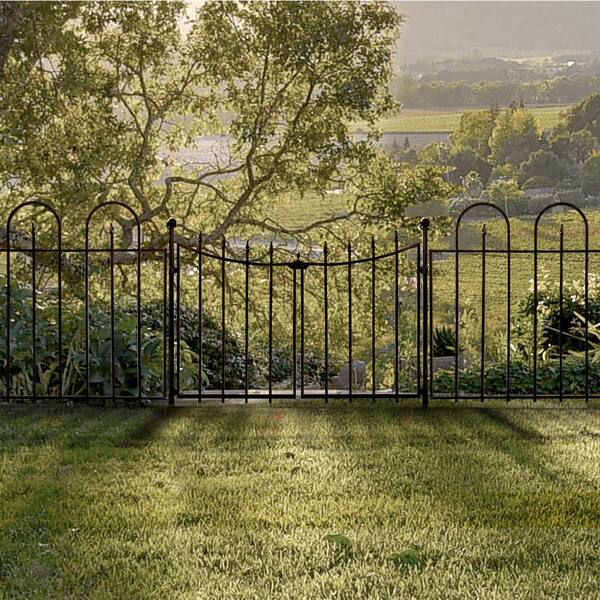 Vigoro Empire Westbrook 28 In Black Steel Decorative Fence Gate 860350 The Home Depot - Decorative Garden Gates Home Depot Vigoro Empire Westbrook 28 In Black Steel Decorative Fence Gate 860350 The Home Depot - Decorative Garden Gates Home Depot