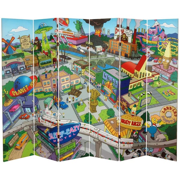 Oriental Furniture 6 ft. Printed 6-Panel Room Divider