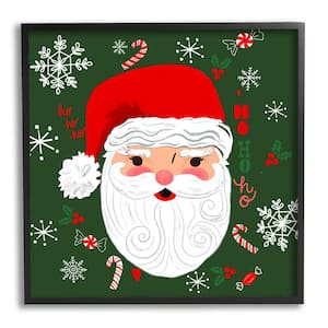 Jolly Santa on Green by Sharon Lee 1 Piece Framed Graphic Print People Poster Art Print 17 in. x 17 in.