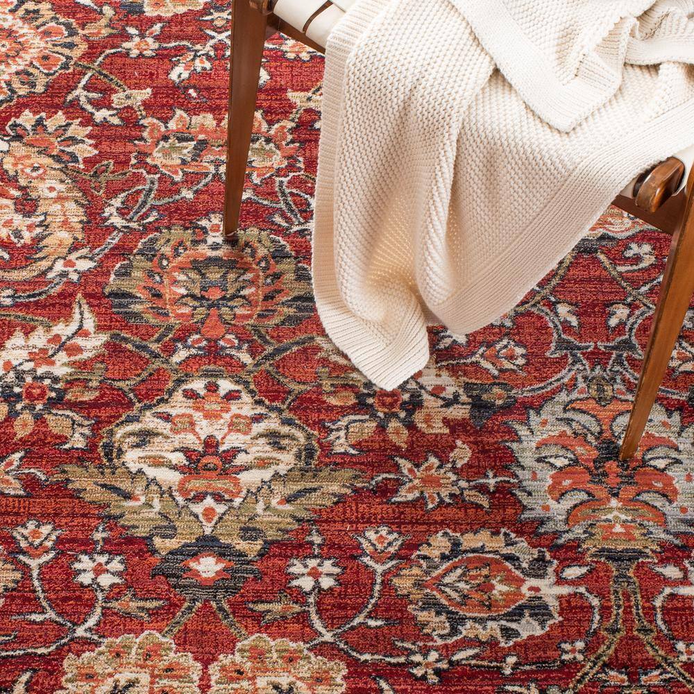 Herat Rust and Ivory Oriental Synthetic Area Rug