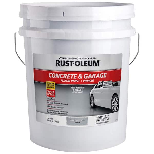 Have a question about Rust-Oleum 5 Gal. Battleship Gray Satin 1-Part Epoxy  Concrete Floor Interior/Exterior Paint? - Pg 4 - The Home Depot