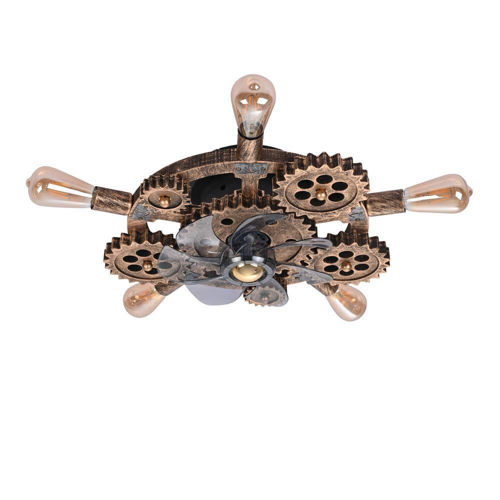 19.6 in. Bronze Color Industrial Mechanical Caged Ceiling Fan Light, Multi-Function with Remote, No Bulbs Included price history on PriceWatchPro