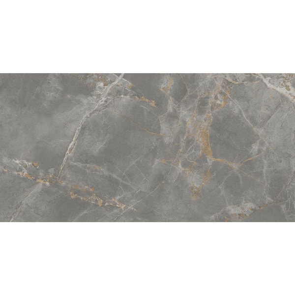 Corso Italia Impero Tuscan Gray Silk 24 in. x 48 in. Marble Look