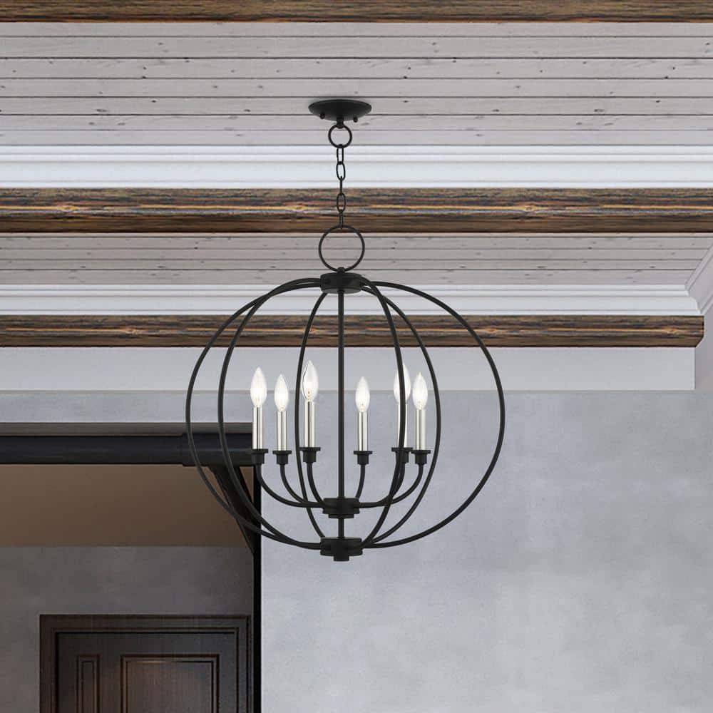 Milania Elegance 6-Light Black Crystal Candelabra Chandelier