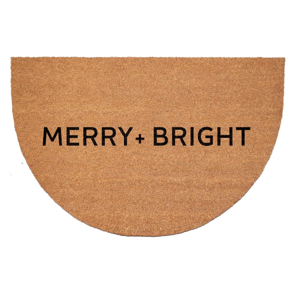 Ultra Modern Merry and Bright Half Round 36 in. x 24 in. Multi-Colored Indoor/Outdoor Doormat price history on PriceWatchPro