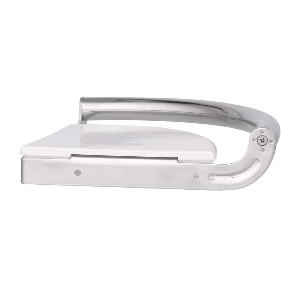 Delta Polished Chrome 8.5" Corner Shelf with Integrated Assist Bar
